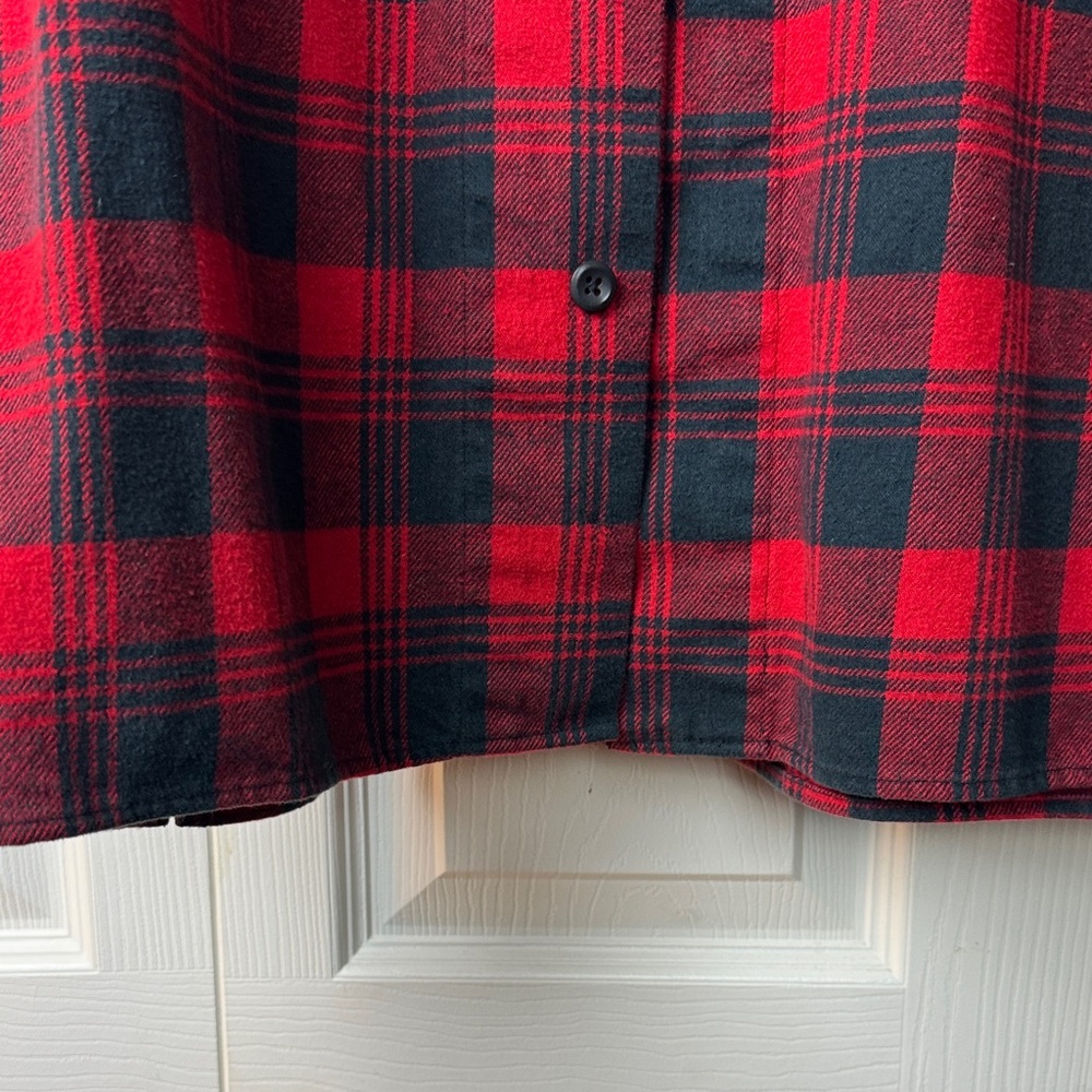 Vintage Polo Jeans Company Red and Black Plaid Men's Shirt - Picture 8 of 13